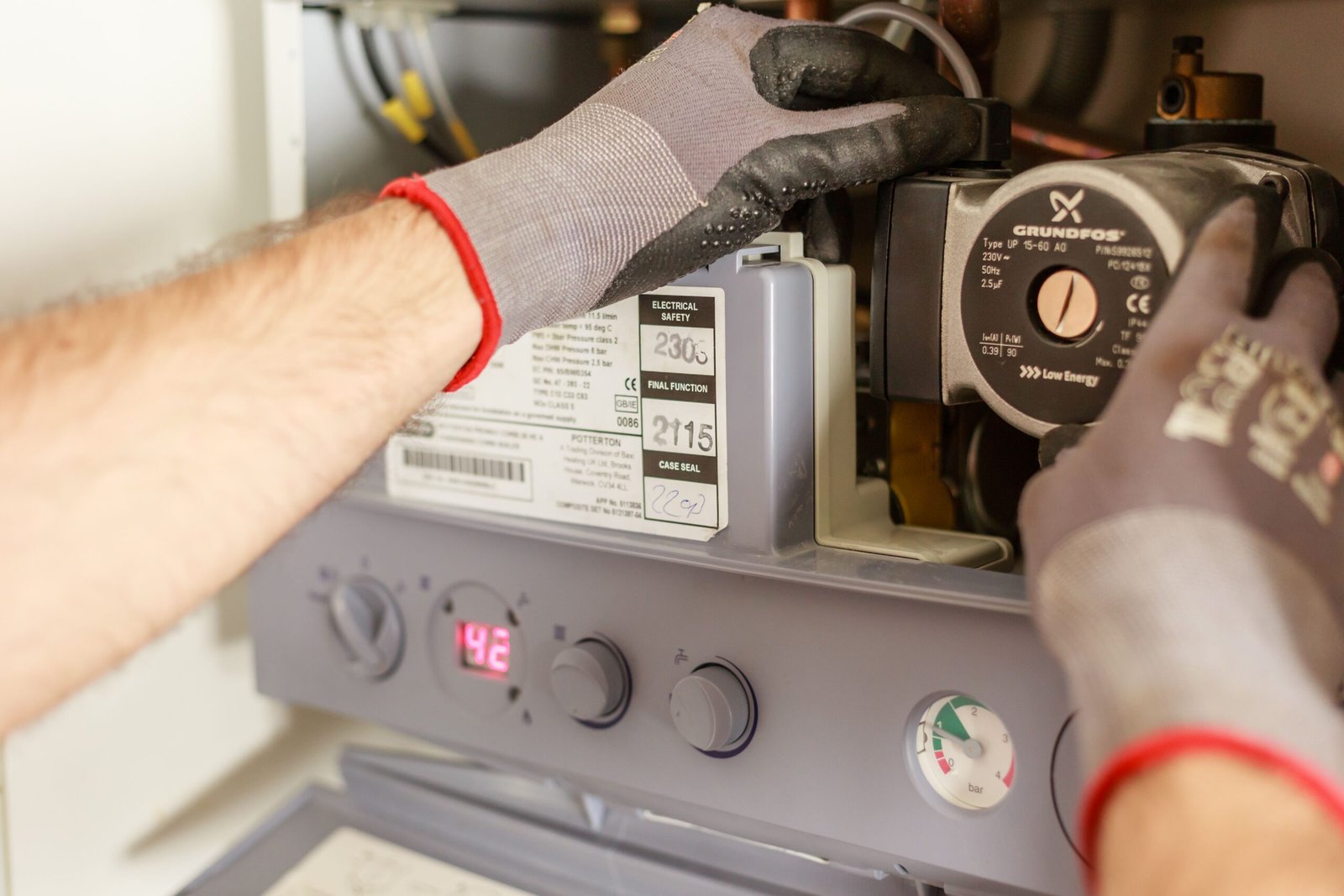 Engineer servicing an oil boiler in Wexford